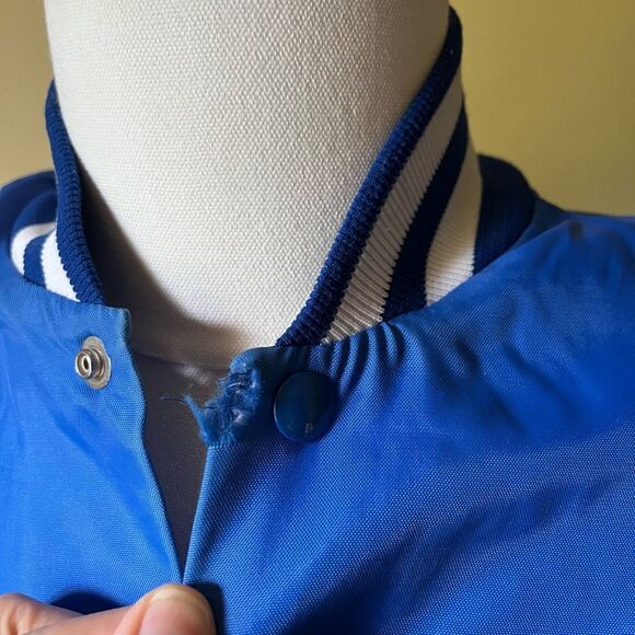 Vintage 80s Don Alleson Athletic Coach Jacket Royal Blue Wrestling CNS Northstar - Picture 4 of 11